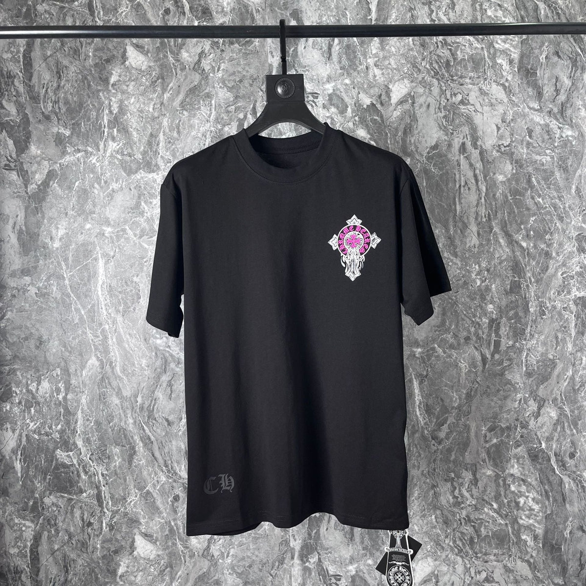 Chrome Heart T Shirts Cross Horseshoe Printed Cotton Loose Casual T-Shirt